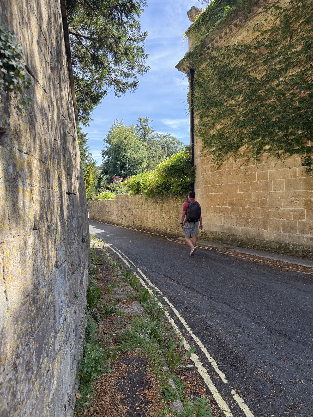 A quiet honey-stone Georgian lane in central Bath