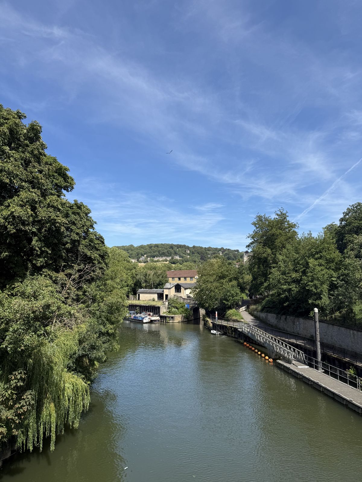 Boats moored on the River Avon in Bath