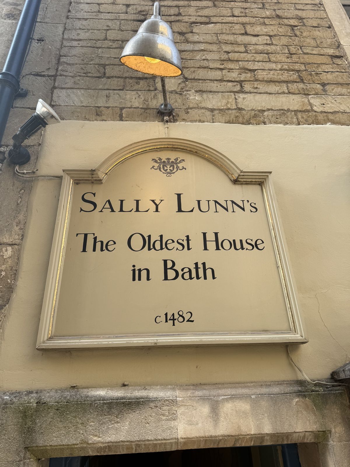 The sign outside Sally Lunn's marking one of the oldest houses in Bath